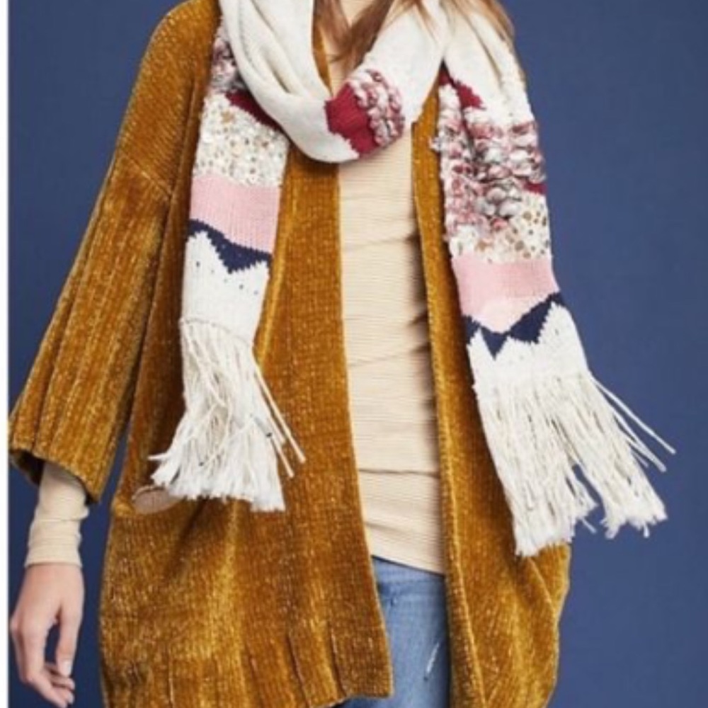 Moth Mustard Chenille Cardigan from Anthro